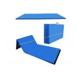 Folding blue exercise mat