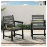 2pk HDPE Dining Chairs 26x25x8in