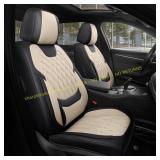 FREESOO Black Beige Car Seat Covers Set
