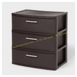 3-Drawer Wide Tower Espresso - Brightroom