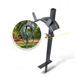 Aqua Joe Garden Hose Stand with Brass Faucet