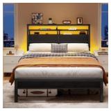 Dyzmo Full-Size Bed Frame with USB Charge