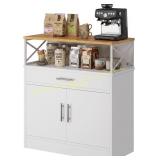 Vongrasig Coffee Bar Cabinet, 31" White
