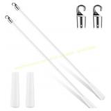 Bokon 2-Piece White Fiberglass Blind Wand, 17"