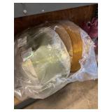 2 cushion poufs yellow & green