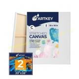 2ct Artkey White Stretched Canvas 30"x36"