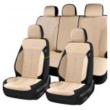 Coverado Leather Car Seat Covers, Beige