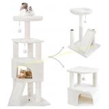 HUITREE 45in Cat Tree Tower with Condo Beige