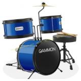 Gammon 3-Piece Kids Drum Set with Throne Blue