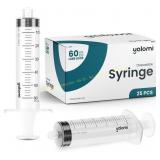 Yalomi 60mL Luer Lock Syringe 25 Pcs