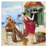 Wine and Music 16x16 Canvas Art by Art Source