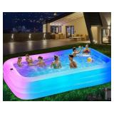 Solar Inflatable Pool with Lights 130x72x22