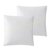 2 white decorative pillows