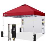 CROWN SHADES 10x10 Pop Up Canopy Tent, Red