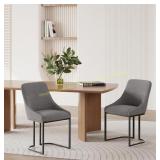COLAMY Kitchen Dining Chairs Set of 2, Gray