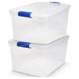 Damaged HOMZ 66-Quart Latching Lid Storage Bin (2)