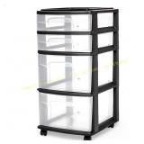 Damaged HOMZ 4-Tier Drawer Tower, Clear Organizer