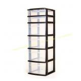 Storage Cart with 6 Drawers in Black