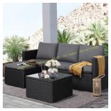 complete? Walsunny 3-Piece Gray Outdoor Sofa Set