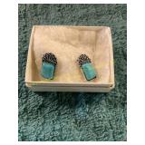 Turquoise + Silver Native American Earrings