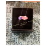 Unverified Size 10 American Flag Mens Wedding Band