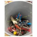 Bucket of Pliers, Screwdrivers, Etc