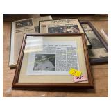 Framed Sports Newspaper Articles