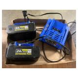 Kobalt Charger + 2ct 24v Extended Run Batteries