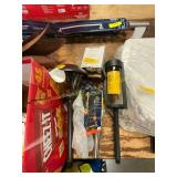 Assorted lawn decorations door knobs etc.