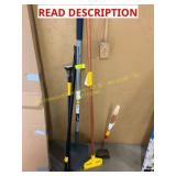 Assorted size Tesion rods,shovel,garden hoe