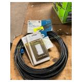 Utilitech 50' Coaxial Cable & 2ct Wall Plates