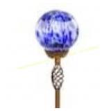 Exhart 30-in Blue Metal Solar Stake Traditional