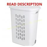 Sterilite White Plastic Wheeled Laundry Basket