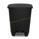 20 Gal Black Step-On Trash Can with Odor Lid White