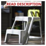 Gracious Living 16' Plastic 2-Step Stool, Gray