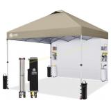 CROWN SHADES 8x8 Pop Up Canopy Tent, Beige