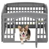 IRIS 24' Dog Playpen 4-Panel with Door, Gray