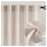 MIULEE Thick Linen Sheer Curtains, 52W x 84L