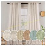 MIULEE Thick Linen Sheer Curtains, 52W x 90L