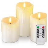 Homemory Dripping Wax LED Pillar Candles (3)