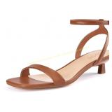 Women Kitten Heel Sandals Ankle Strap Heeled Sanda