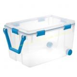 3pc Damaged Sterilite 120 qt Blue/Clear Storage To