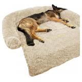 Calming Dog Bed: Fluffy Plush Mat with Cover