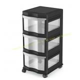 Black 3-Shelf Plastic Storage Organizer Damaged