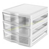 White 3-Drawer Stackable Organizer
