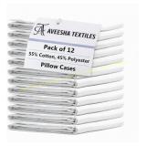 Aveesha 12 Pack Pillow Cases - King White