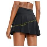 Pleated Tennis Skirt with 4 Pockets, 14" skort