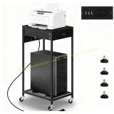 Vrisa Printer Stand with Storage Drawer, white