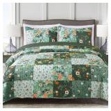 Exclusivo Mezcla Reversible Quilt Twin Green