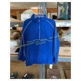 Large blue windbreaker